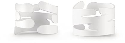 Alessi Barkring BM17S2 W - Set mit Zwei Design-Serviettenhaltern mit Natürlich Inspirierter Dekoration, aus mit Epoxidharz Gefärbtem Stahl, Weiß