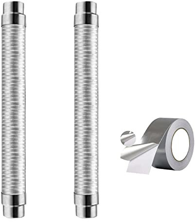 AHDFY Varios Tamaños Tubos De Estufas De Leña,Doblando Telescópico Resistencia A Altas Temperaturas Preservativo Espesar Papel De Aluminio Tubo Chimenea Tubos Estufa Pellets,2,100mm