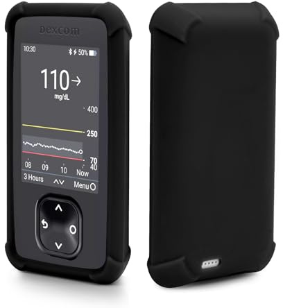 Dexcom-G7-Hülle-Silikon, Stoßfeste Dexcom G7 Receiver Hülle mit Airtag zum Schutz Ihres G7 Lesegerät Tasche Case Empfängers, Dexcom G7 Gerät Schutzhülle von YOUSHARES (Schwarz)