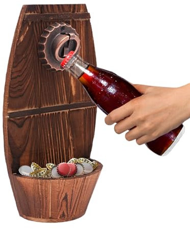 Décapsuleur mural en bois - Décapsuleur de bière vintage - Idée cadeau unique pour homme - Cadeau de Noël - Cadeau de fête des pères - Papa seniors
