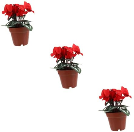 Beatifufu 3St Topfpflanze künstliche weihnachtssternpflanze Simulationsblumen künstliche zimmerpflanzen kunstpflanze künstliche Pflanzen künstliche Blumenverzierung Kunstblume mit Topf