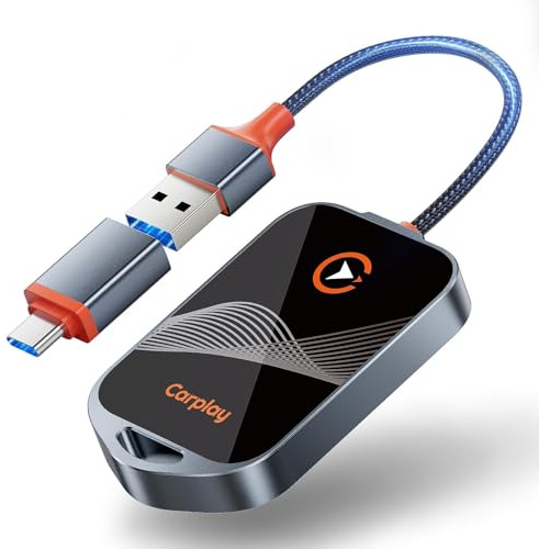 NEUTYPECHIC Wireless CarPlay Adapter, 2 in 1 Wireless CarPlay Adapter für Plug and Play, Wandelt Kabelgebunden in Kabelloses Carplay, für iOS 10, Höher, Autos mit Carplay (Schwarz)