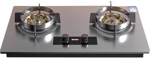 Cuisiniere Gaz Double 8.5 KW - Cuisinières À Gaz Table Et Encastrées, Cuisinière À Gaz À Synchronisation Indépendante Intelligente Bilatérale, Cuisinière À Gaz À Facile À Nettoyer(LPG)