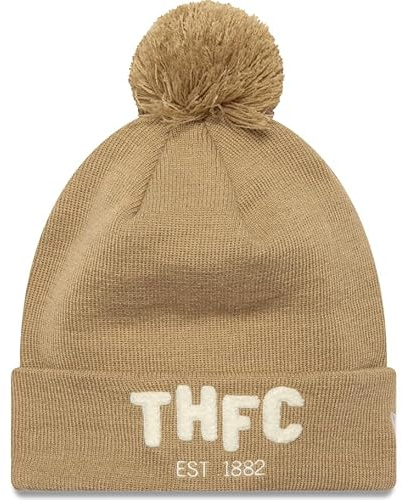 New Era Tottenham Hotspur Sporen 1882 Boucle dunkelbeige Bommelstrickmütze 60% Polyester 40% Acryl, beige, Einheitsgröße