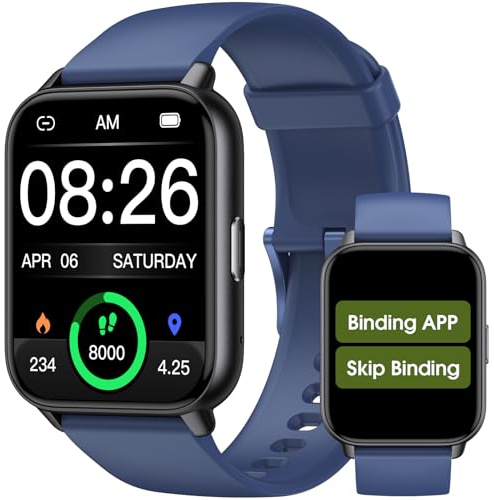 Smart Watch for Men Women, 1.91'' Big Font No App/Phone Required, Fitness Tracker with Pedometer, Bluetooth Call (Answer/Make Call), Heart Rate Blood Oxygen Monitor Step Counter, 100+ Sports Modes