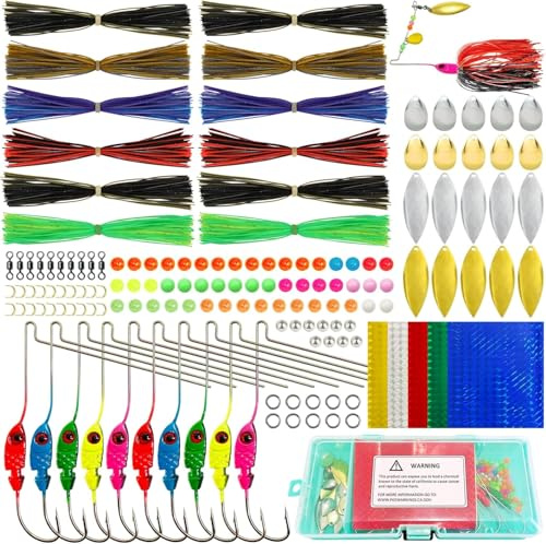 L PATTERN Spinnerbait Kunstköder Spinner Angelköder Kit Buzzbait DIY Angeln Blinker Köder Jigköpfe Forellenköder Angelköder Set für Forelle Bass Lachs Fischen