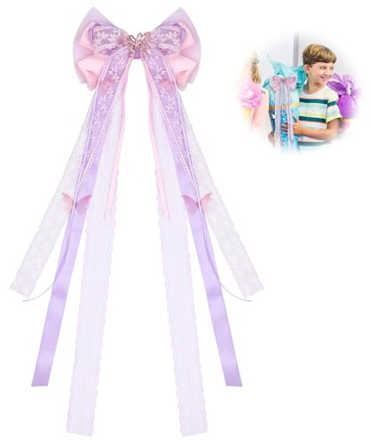 Schleife für SchultüTe,Rosa SchultüTe Schleife für Basteln Dekorieren,60×20cm SchultüTenschleife,Schneeflocken Zuckertüten SchultüTenschleife für ZuckertüTe Deko