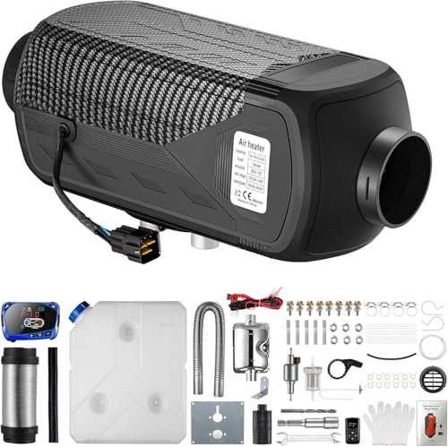 Riscaldatore diesel 8KW 12V-24V Riscaldatore d'aria diesel portatile con silenziatore, telecomando, monitor LCD, riscaldamento rapido, sbrinamento, sbrinamento per camper, camion, camper, barca, gar