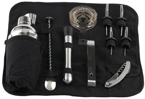 Vllentin 8pcs,Bolsa De Herramientas PortáTil para CóCtel,Bolsa De Transporte para Camarero De Bar,Kit De Herramientas De Camarero,Multiusos,para Almacenamiento De Juegos De Herramientas