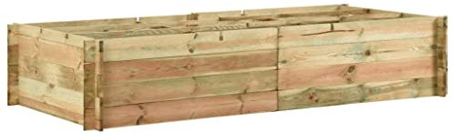 Fioriera Giardino Letto Vegetale in Legno di Pino 197x100x40cm (30KG)