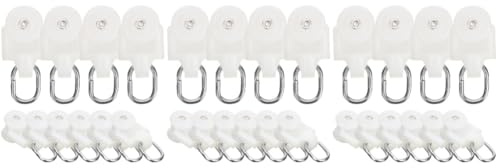 Amosfun 3 Juegos Pista De Cortina De Techo Colgante Portaobjetos Rulo Anillos De Cortina De Ducha Manos Rodillo Guía De Cortina con Gancho Polea De Pista para Cortina De Tela 10 Uds * 3