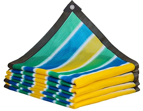 Rete in tessuto a strisce colorate per fiori, piante, patio, prato, giardino, serra, telo solare leggero e traspirante, con alto tasso di ombreggiatura, tessuto a rete per maggiore ombra e protezione