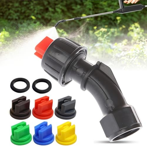 Flat Fan Spray Tips,Spray Nozzle Kit,1 Set 110° Flat Fan Spray Nozzles with 6pcs Tips (0.15-0.6mm),Replacement Nozzle for Knapsack/Agricultural/Garden/Greenhouse Sprayers