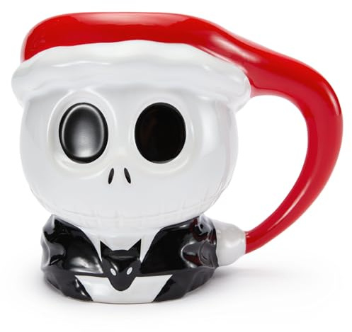 Disney Store Official Mug Jack Skellington, L'Étrange Noël de monsieur Jack par Tim Burton, 410 ml, en céramique, adapté au micro-ondes et au lave-vaisselle