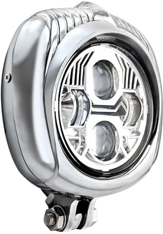 Faro Proiettore Moto Per Cafe Per Racer Retro Vintage Custom 4 1/2 Faro Per Moto LED In Alluminio