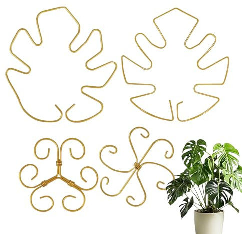 Support pour Monstera - Tuteur pour s Grimpantes - Stabilisateur Réutilisable en Métal 4 Pièces pour Serre Orchidée Présentation Légumes Grimpants