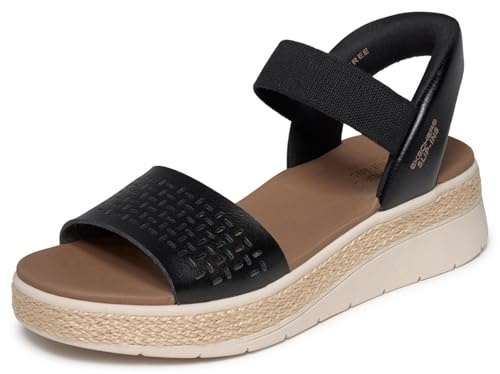 Skechers Mujer Bobs Sun Ray Step Aside Slip-In Entrenador, Black, 38 EU