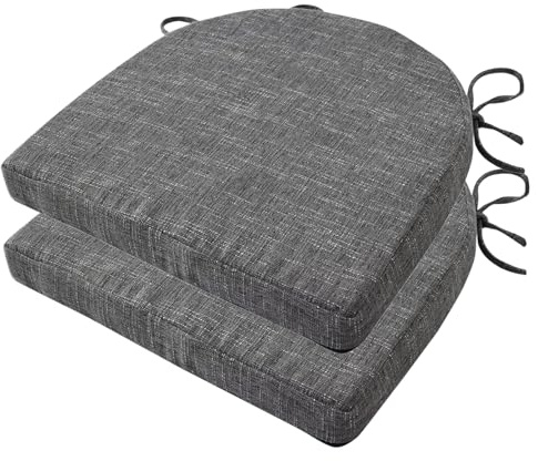 MeYuxg Stuhlkissen, 40x40x5cm, 2er-Set Sitzkissen mit Bändern, Stuhlkissen für draußen, Bequeme Waschbare Rutschfestes, Hochdichter Schaumstoff Indoor/Outdoor für Küche, Esszimmer, Garten
