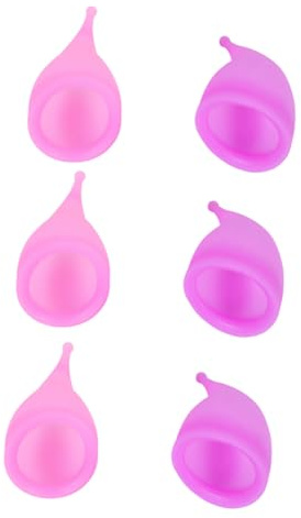 BELLIFFY Menstruationstassen mit Deckel aus Silikon 6 Stück 30ml Auslaufsichere Periodentassen für Frauen zum Schwimmen und Wandern