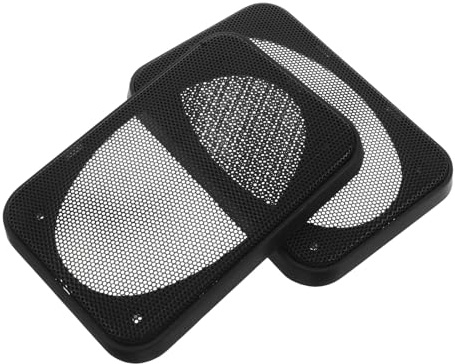 Operitacx Grille de Protection Noire pour Haut-Parleur de Voiture et Caisson Basse, 2 Pièces en Plastique et Acier, Décorative et Résistante à L'humidité, Style Moderne