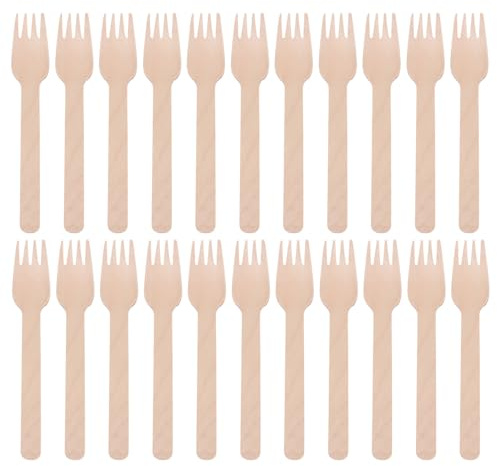 WEKADRIN Disposable Wooden Cutlery Set 100pcs Eco-friendly Wood Forks Spoons Knives Party Tableware Birthday Supplies Biodegradable Single-use Utensils