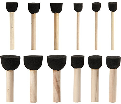 Creativ 10409 Schaumstoff-Schablonenpinsel Durchmesser 13, 20, 25 und 35 mm, 12 Stück, sortiert