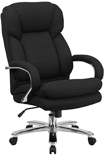 Flash Furniture Hercules Series Swivel Office Chair with Loop Arms, Ergonomic High-Back Executive Chair with Padded Seat and Arms, Black