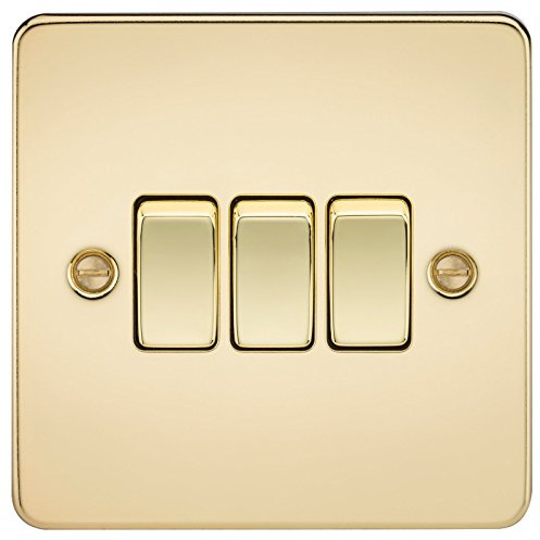 Knightsbridge FP4000PB FPAV4000PB Flat Plate 10A 3G 2 Way Switch-Polished Brass