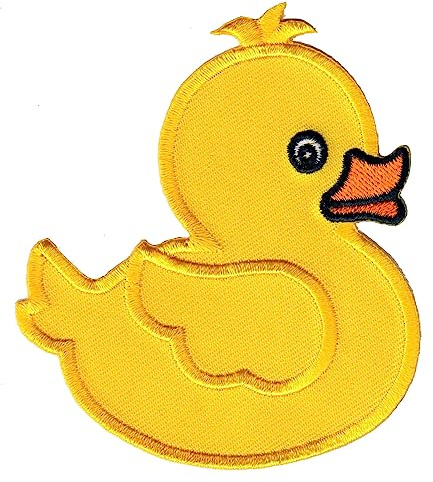 PatchMommy Ente Aufnäher zum Aufbügeln für Kinder, 9 x 8,25 cm | Gesticktes Bügelbild, Patch & Applikation für Baby- und Kinderkleidung & Rucksäcke – zum Aufbügeln oder Aufnähen