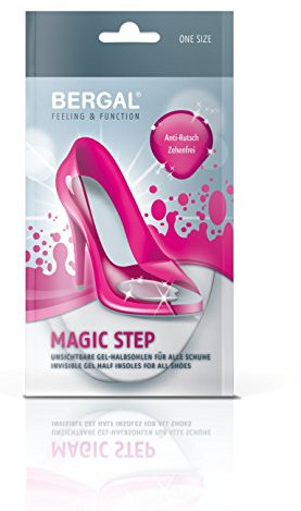 BERGAL Women's Invisible Cushioned Insoles for Damen Magic Step/Unsichtbare gepolsterte Einlegesohlen für High Heels, Transparent, Medium