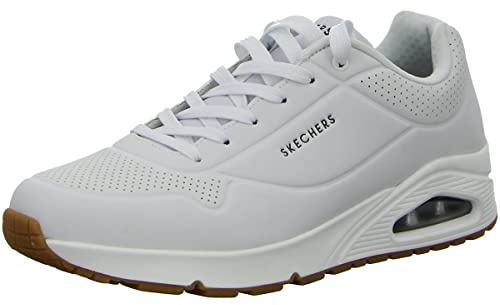 Skechers Herren Uno Stand On Air Sneaker, White Durabuck Trim, 45 EU
