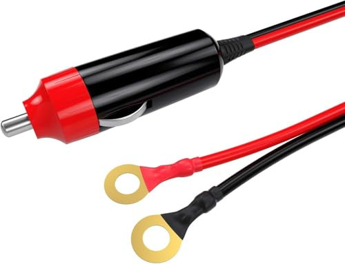 BAITHNA Adaptador de encendedor de cigarrillos macho de 12 V, 24 V, 16 AWG, 10 A, cable de alimentación con cable de 3.3 pies para inversor de coche, bomba de aire, taza eléctrica