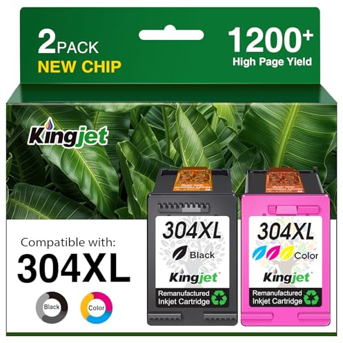 304XL Printer Ink 304 XL Ink Cartridges Combo Pack, Replacement for HP 304 Ink Cartridges Black and Colour, for HP Envy 5010 5020 5000 5030 5032, DeskJet 2600 3762 3760 2630 2620 3720 3750