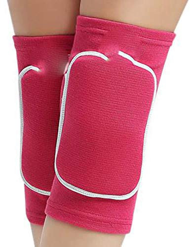 1 * Paire Femmes Filles Genouillères Danse Yoga Basketball Volleyball Genouillères en EVA Garçons Patella Garde Protecteur Protège-Genoux, Rose, XL