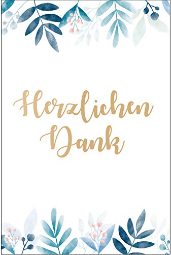 10 Stück exclusive Premium Dankeskarten (Klappkarten) mit Umschlägen, Danke, Dankeschön, Karten, Dankekarten, Hochzeit, Geburt, Baby, Taufe, Abschied, Geburtstag, Jubiläum