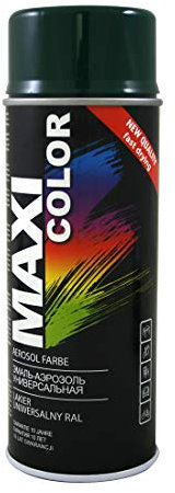 Maxi Color NEW QUALITY Sprühlack Lackspray Glanz 400ml Universelle spray Nitro-zellulose Farbe Sprühlack schnell trocknender Sprühfarbe (RAL 6005 moosgrün glänzend)