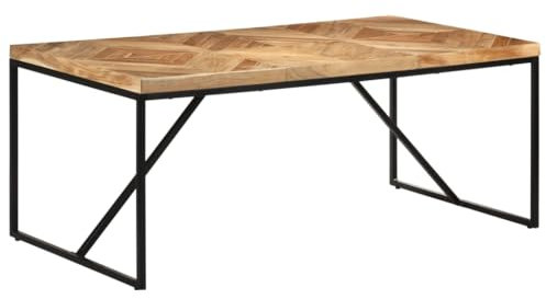 vidaXL Mesa de Comedor Cocina Auxiliar Consola Mesita Salón Lateral Café Té Sofá Hogar Sala de Estar 180x90x76 cm Madera Maciza de Acacia y Mango