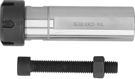 SL32-ER25‑80L Porta mandriles de fresado CNC, varilla de extensión de vástago recto Máquina de torno CNC Herramienta de roscado para tornos, taladradoras, fresadoras y mandrinadoras