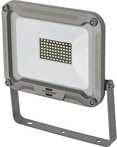 Brennenstuhl Projecteur LED JARO 5050 / Spot LED pour une utilisation en extérieur (Projecteur extérieur pour montage mural 50W en aluminium, IP65) Gris 4400 lm