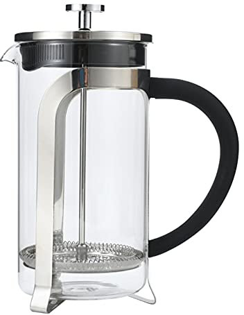 LTLWSH Caffettiera francese, caffettiera a stantuffo, vetro borosilicato resistente al calore, con filtro in acciaio inox, 1000 ml