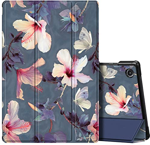 Fintie SlimShell Funda Compatible con Samsung Galaxy Tab A8 10.5 (2021) - Carcasa Fina y Ligera con Soporte y Auto-Reposo/Activación para Modelo SM-X200/X205, Hibisco