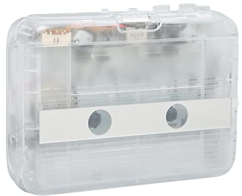Portable Cassette Player, Bluetooth Tape Player FM Radio Stereo, Cassette Tape Player/Recorder with Headphone, Auto Reverse Function(White)