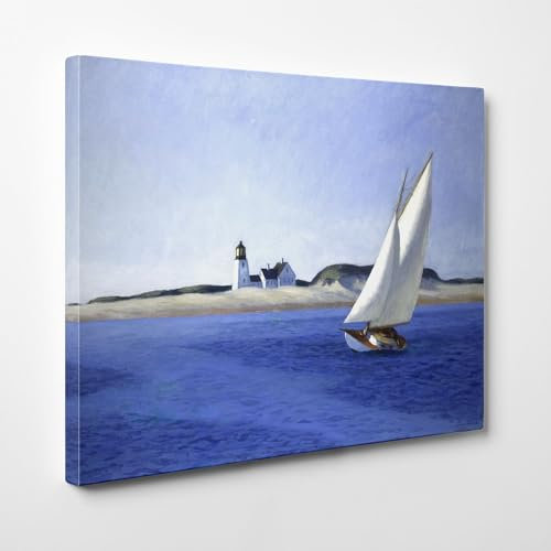 ShopArt - Quadro Vernice Effetto Pennellate Edward Hopper The Long Leg - Stampa Fine Art su tela Canvas Alta Definizione Pronto da Appendere (cm 70 x 100)