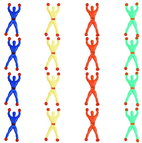 12 Stücke Fensterwanderer Crawler Männer Fensterkrabbler Männer Fensterkletterer Klettermännchen Fenster Klettermann Spielzeug Mehrfarbig Klebrige Wand Kletterer Rolling Männer für Kinder Party