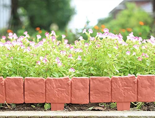 YURRO Bordure de jardin effet pierre pavée - Bordure de pelouse - Clôture murale flexible en plastique pour parterre de fleurs