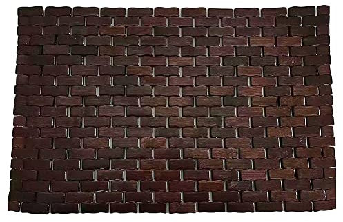 Badematte Aus Natürlichem Bambus, Holztürmatte Küchenboden Badteppich, Badezimmer Dusch- Und Wannenmatten, Badematte Aus Holz Für Spa Oder Sauna (Farbe : Braun, Größe : 50x70cm)
