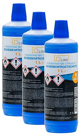 D.LINE Scheibenfrostschutz Konzentrat -60C, 1 Liter, 3x 1 Liter