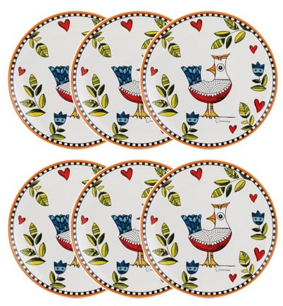 Egan Set di Piatti Collezione Cocoricò. Oggetto Realizzato in Porcellana di Colore Arancione. Dimensioni: 19 cm. La referenza è 228007.