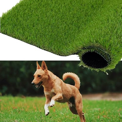 SUWUYUE Alfombra de césped artificial para exteriores, 5 pies x 8 pies (40 pies cuadrados) 1.38 pulgadas, alfombra de césped sintético falsa realista, 1.38 pulgadas de grosor, para interiores y