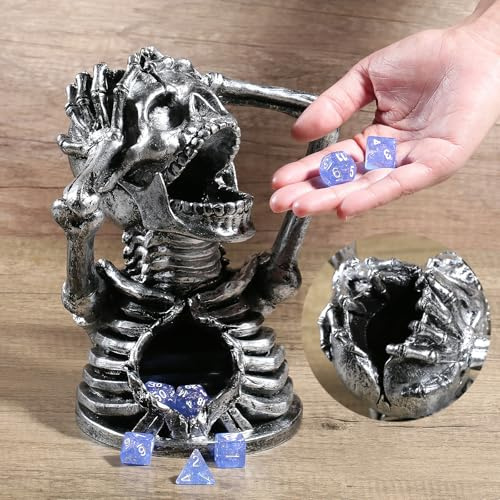 DNDND Tour de dés DND pour Donjons et Dragons D&D pour jeux de table D&D et jeux de rôle (crâne)